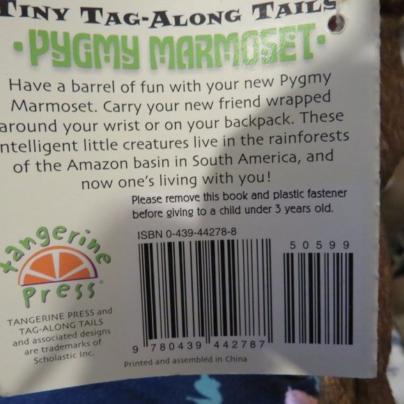 PYGMY MARMOSET MONEY 11" long total BENDABLE TAIL HOOK/LOOP PAWS Stuffed Animal - Picture 11 of 14